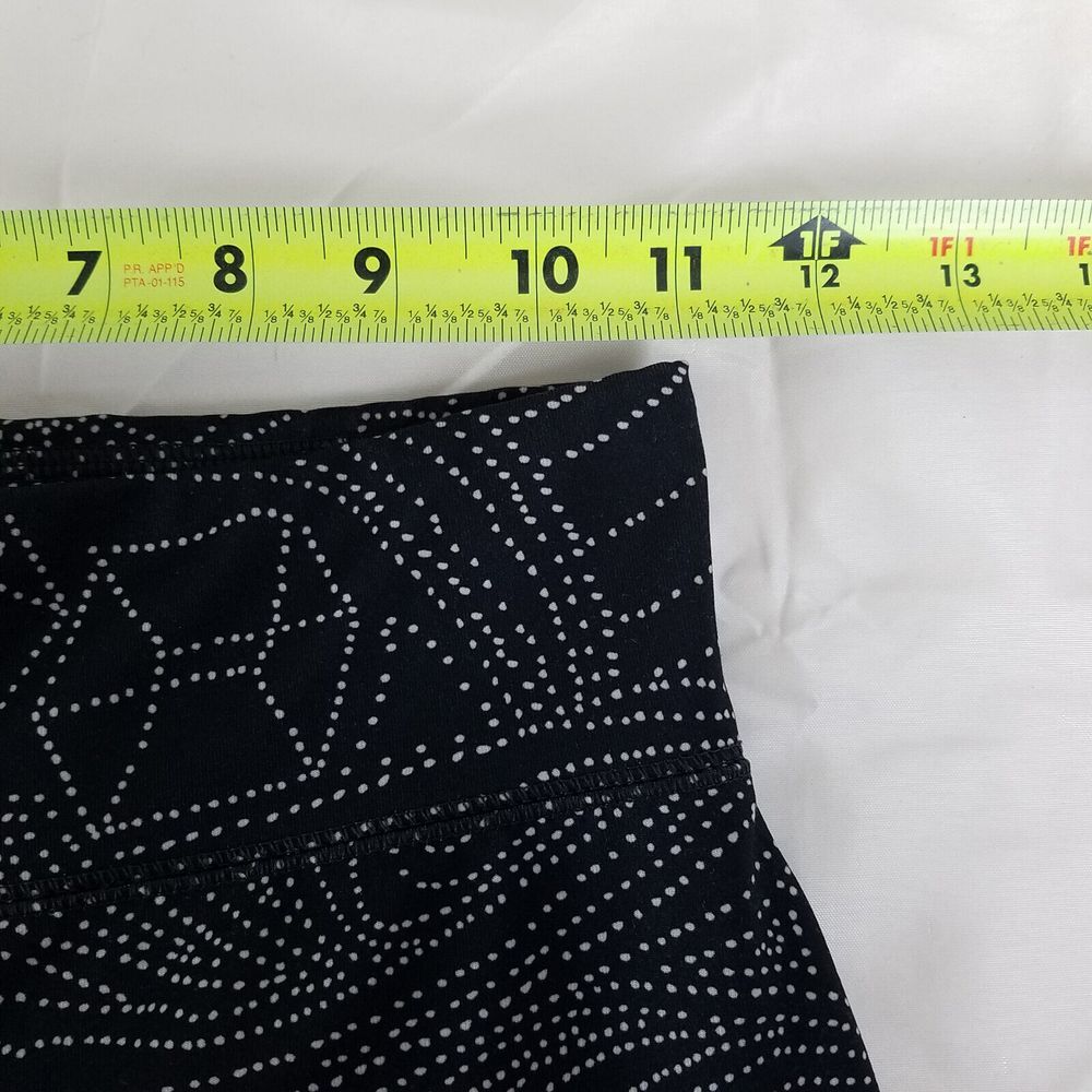 Mossimo Leggings Womens XS Black Low Rise Geometric Print Pants W22 x L28 - Picture 3 of 9